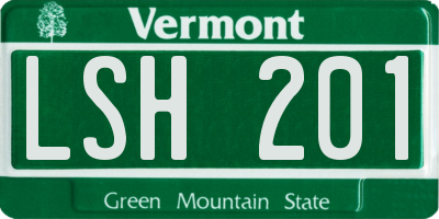 VT license plate LSH201