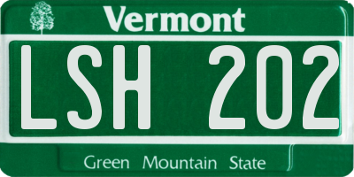VT license plate LSH202
