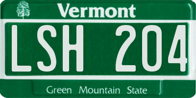 VT license plate LSH204