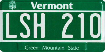 VT license plate LSH210