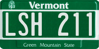 VT license plate LSH211