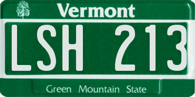 VT license plate LSH213