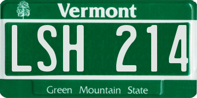 VT license plate LSH214
