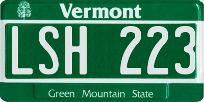 VT license plate LSH223
