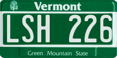 VT license plate LSH226