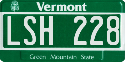VT license plate LSH228