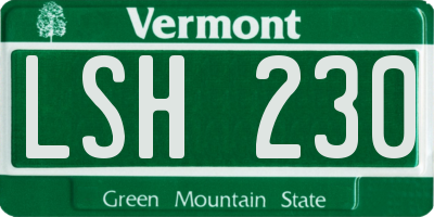 VT license plate LSH230