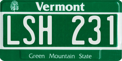 VT license plate LSH231