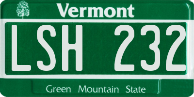 VT license plate LSH232