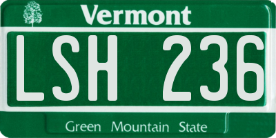VT license plate LSH236