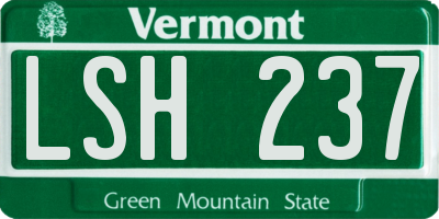 VT license plate LSH237