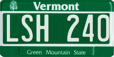 VT license plate LSH240