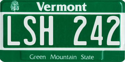 VT license plate LSH242