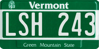 VT license plate LSH243