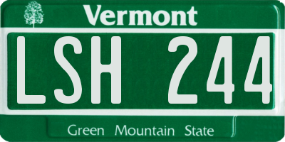 VT license plate LSH244