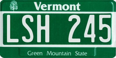 VT license plate LSH245
