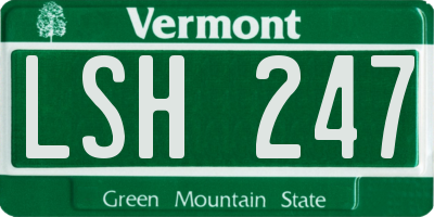 VT license plate LSH247