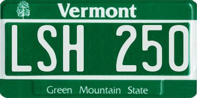 VT license plate LSH250