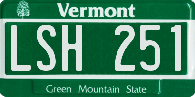 VT license plate LSH251