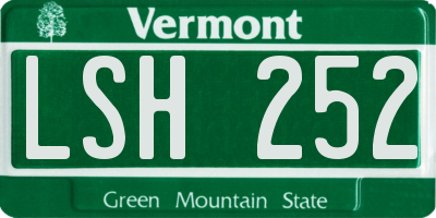 VT license plate LSH252