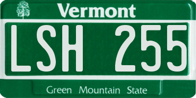 VT license plate LSH255