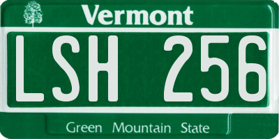 VT license plate LSH256