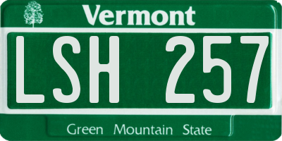 VT license plate LSH257