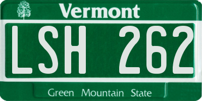 VT license plate LSH262