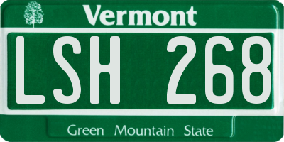 VT license plate LSH268
