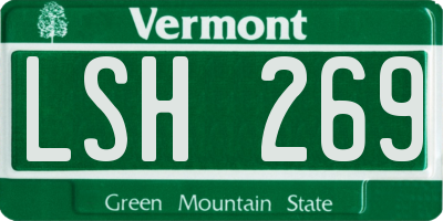 VT license plate LSH269