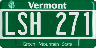 VT license plate LSH271