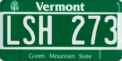 VT license plate LSH273