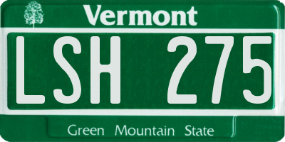 VT license plate LSH275