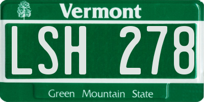 VT license plate LSH278