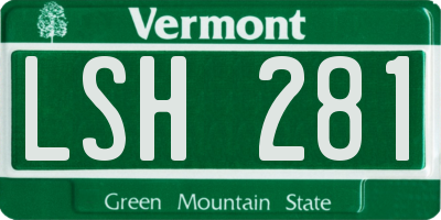 VT license plate LSH281