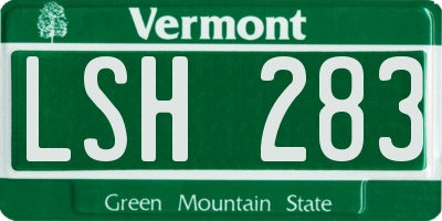 VT license plate LSH283