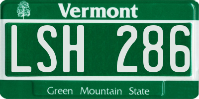 VT license plate LSH286