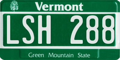 VT license plate LSH288