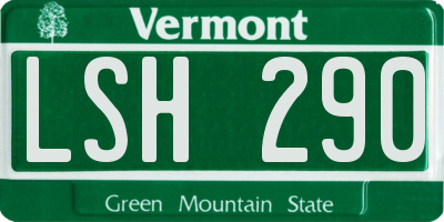 VT license plate LSH290