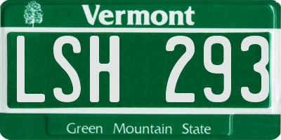 VT license plate LSH293