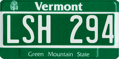 VT license plate LSH294