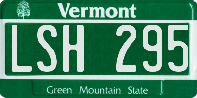 VT license plate LSH295