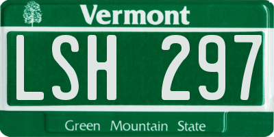 VT license plate LSH297