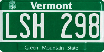 VT license plate LSH298