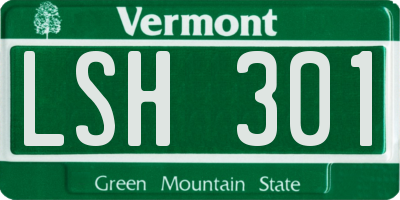 VT license plate LSH301