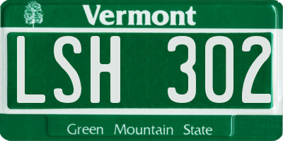 VT license plate LSH302
