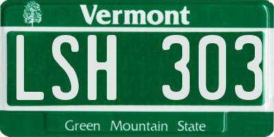 VT license plate LSH303