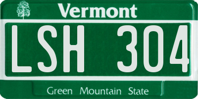 VT license plate LSH304