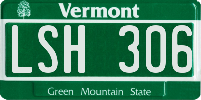 VT license plate LSH306