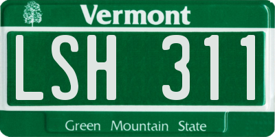 VT license plate LSH311